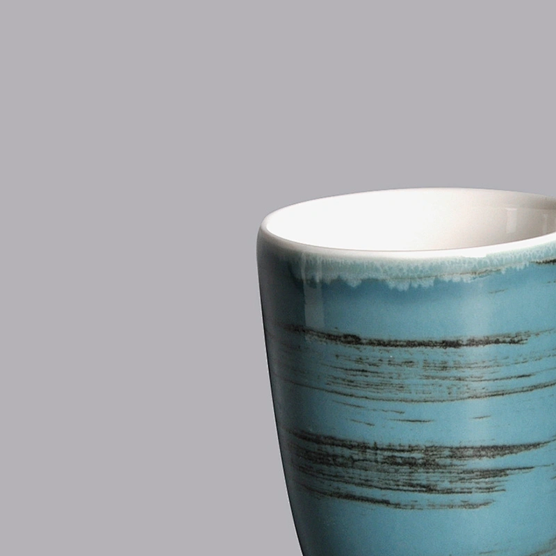 wholesale custom personalized blue color glazed  porcelain ceramic tea coffee mug with handle
