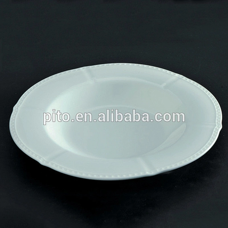 New Design round unique shape porcelain ceramic dinner plates set for banquet