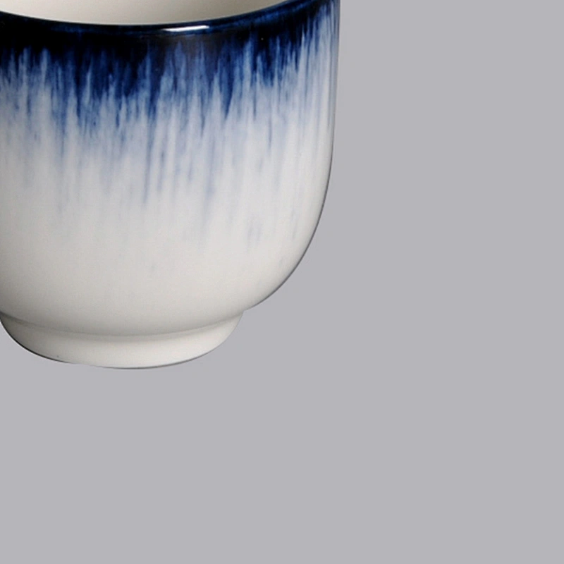 wholesale custom white blue hotel restaurant japanese ceramic tea cups no handle