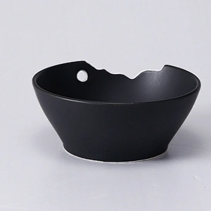 fashion style good quality classical matte black deep noodle ceramic bowl