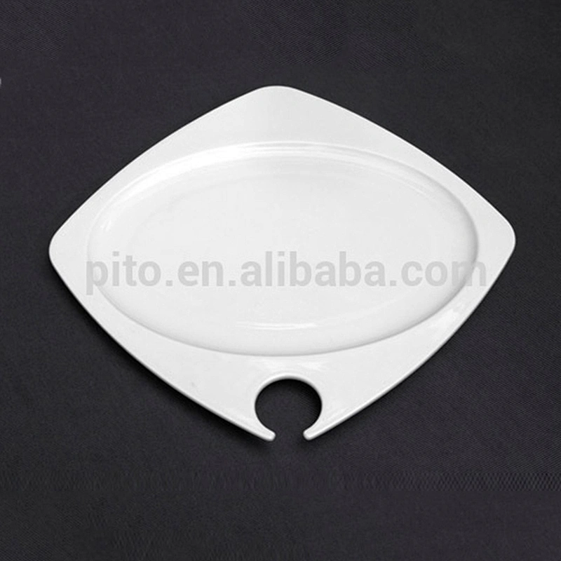 customized white fashion design square royal ware ceramic bone china plates for restaurant