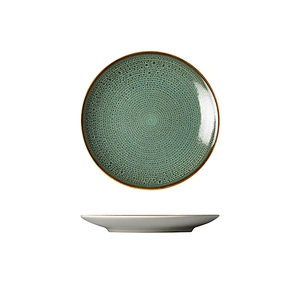 Chaozhou Factory Wholesale Blue Ceramic Plate,Smooth Flat Porcelain Dinner Plates