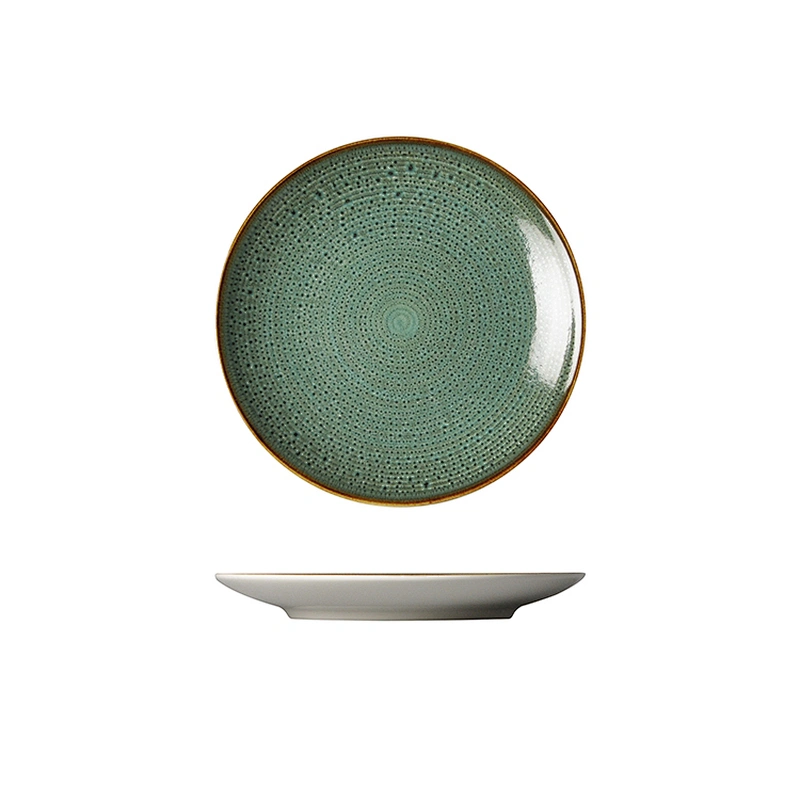 Chaozhou Factory Wholesale Blue Ceramic Plate,Smooth Flat Porcelain Dinner Plates
