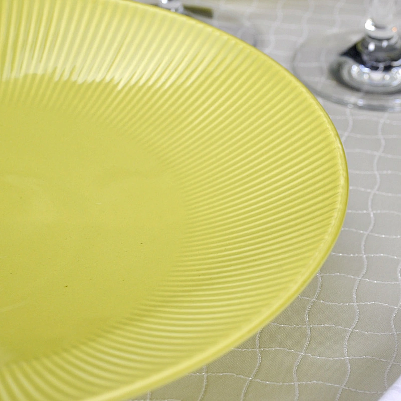 Microwave Oven Safety Fruit Plates Dinnerware Porcelain Green Wholesale Salad Plate Ecofriendly Porcelain Restaurant Plates