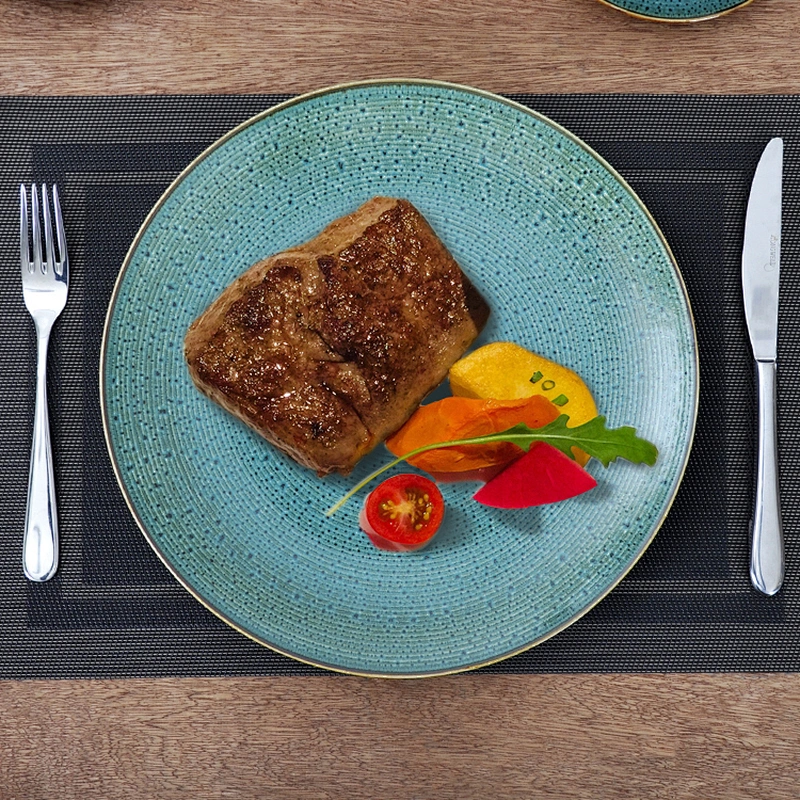 Wholesale China Hotel Grey Ceramic Plate,  Porcelain Plate For Restaurant Cermacial~