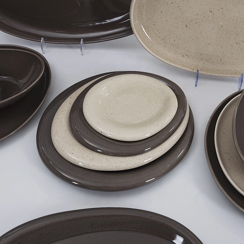 wholesale elegant brown restaurant tableware china ceramic dinnerware sets