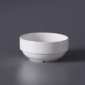 P&T Royal Ware white porcelain bowl set for cereal ceramic stackable cereal bowl with cup