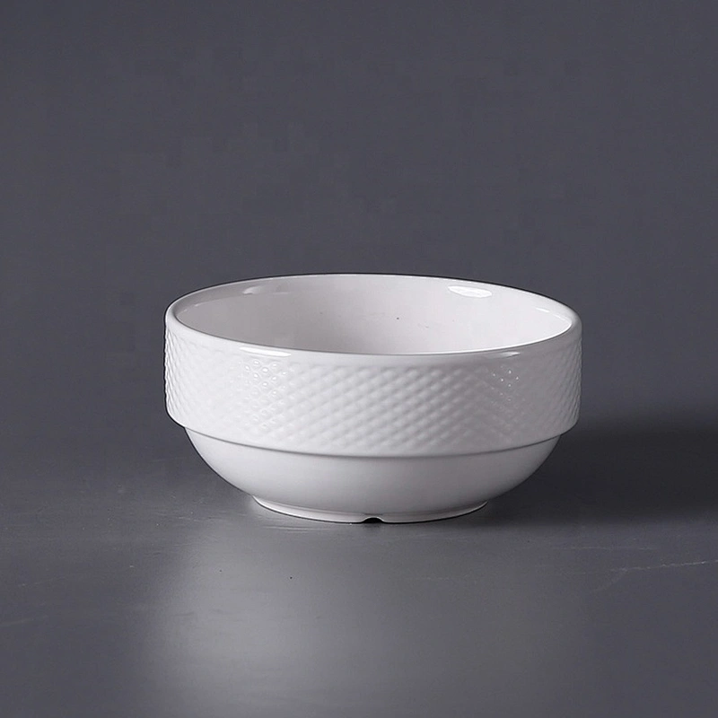 P&T Royal Ware white porcelain bowl set for cereal ceramic stackable cereal bowl with cup
