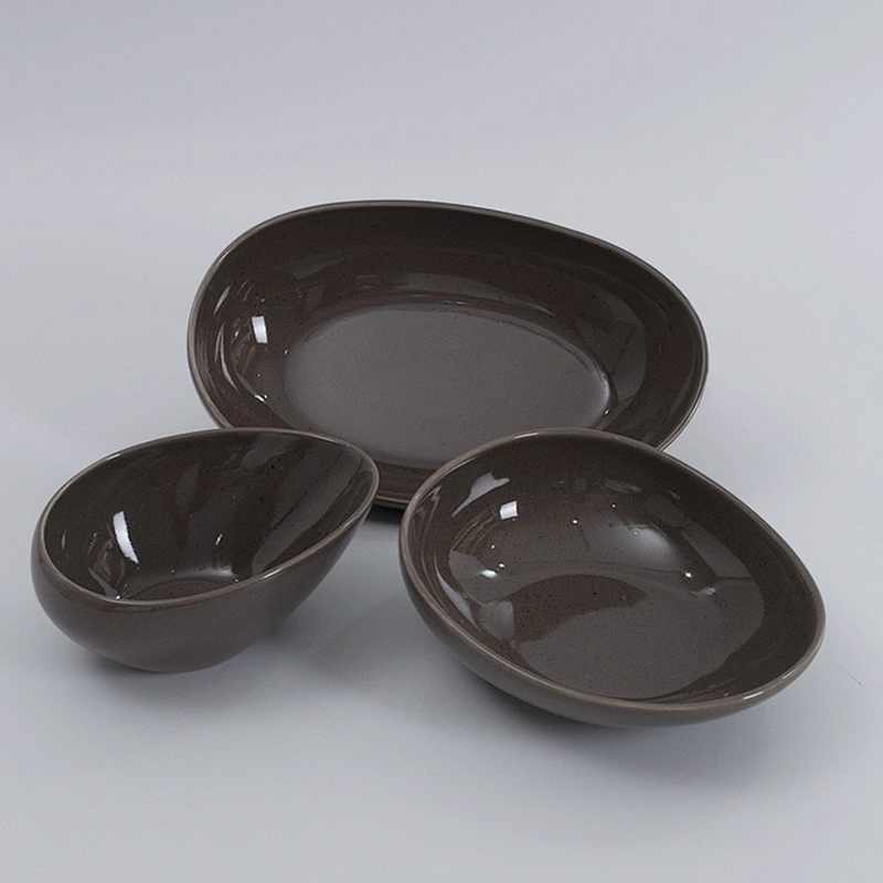 wholesale restaurant hotel crockery dinnerware porcelain oval ceramic deep plate