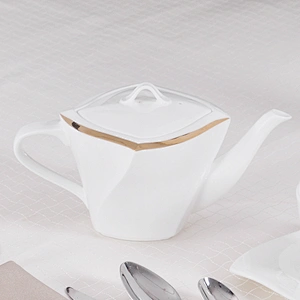 P&T Luxury Gold Plated Coffee set Ceramic Tea Pot, Royal Bone China Classic Coffee and Tea Set