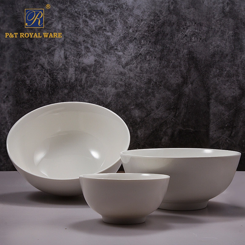 Round chinaware ceramic white 4.5 inch bowl