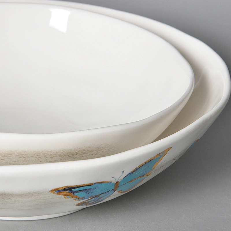 luxury colorful round porcelain fruit pasta bowl hotel catering restaurant ceramic soup bowl