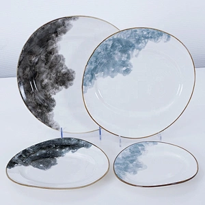 chaozhou manufacturer wholesale wide edge restaurant porcelain ceramic dinner plate