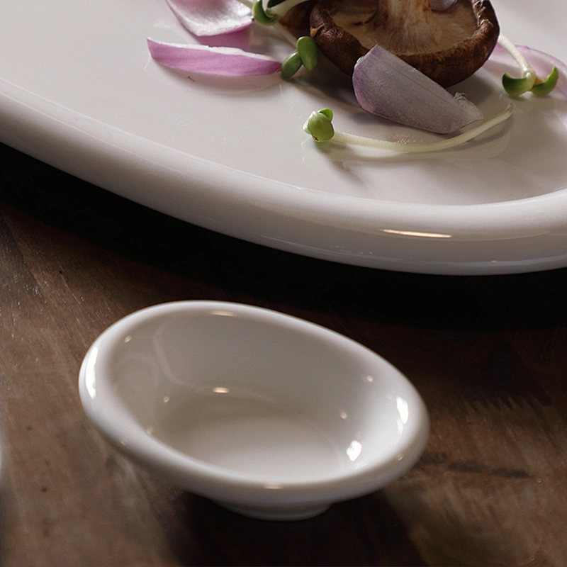 P&T factory new design hotel restaurant white round ceramics porcelain tapas serving dishes saucer dish