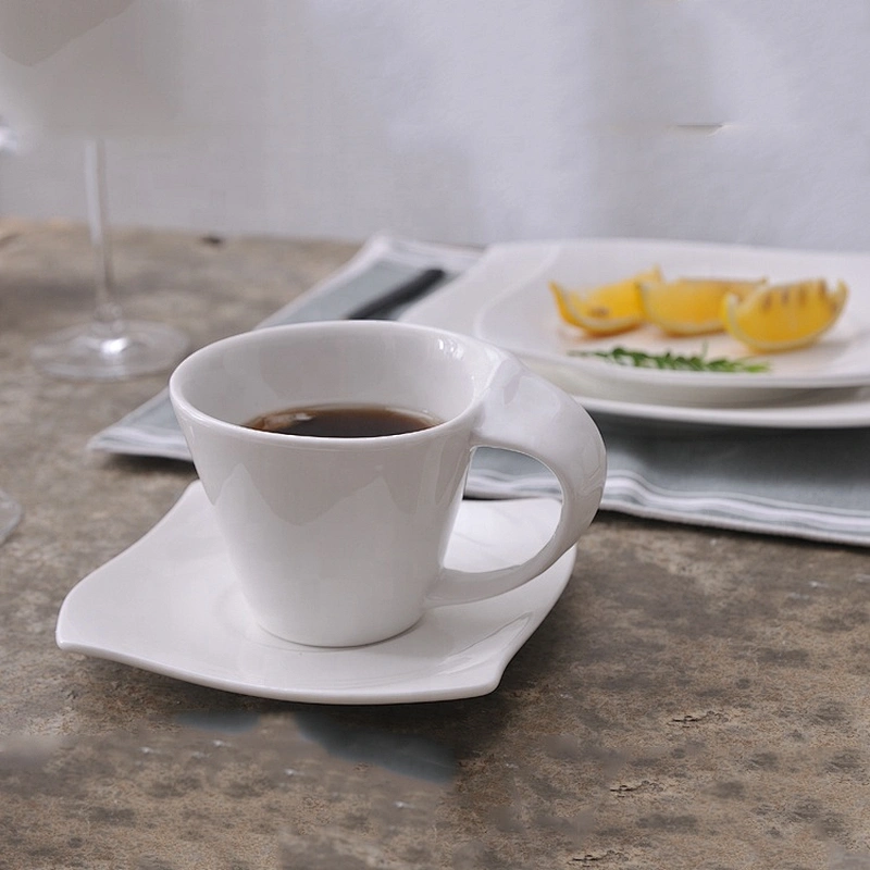 custom wholesale white personalized bone china ceramic coffee mug for restaurant