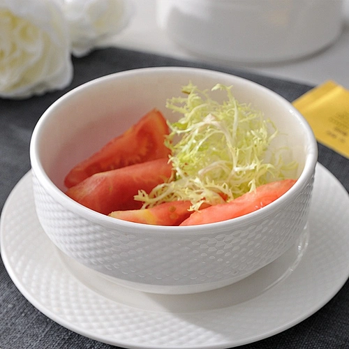 P&T Royal Ware white porcelain bowl set for cereal ceramic stackable cereal bowl with cup