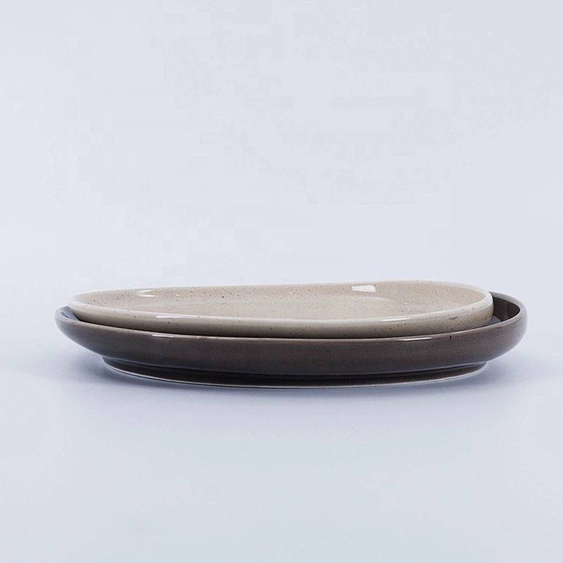 wholesale popular design oval crockery porcelain luxury restaurant dinner plate set
