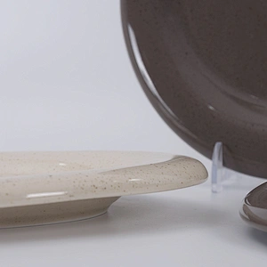 round vintage dinning catering restaurant ceramic plate set for steak meat