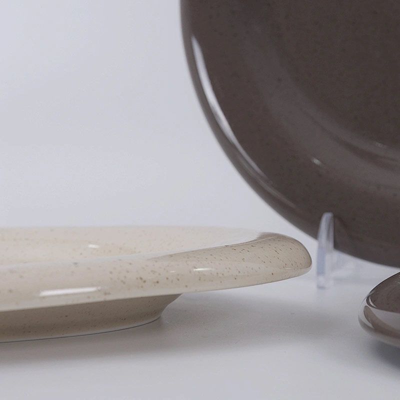 round vintage dinning catering restaurant ceramic plate set for steak meat