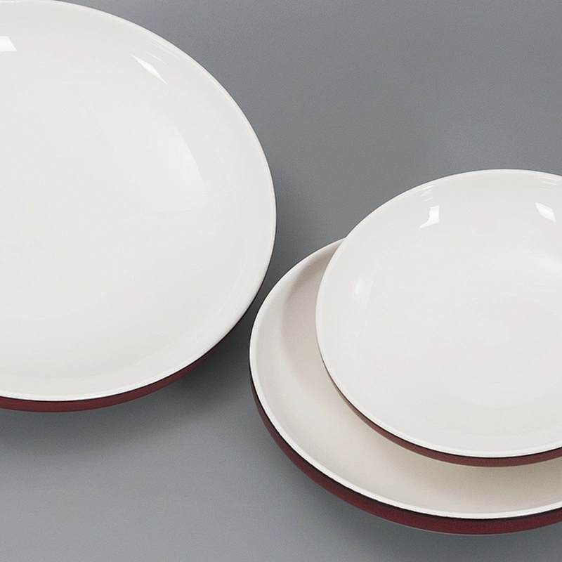 Manufacturer Nordic Round Red Glazed Deep Food Serving Ceramic Mixing Bowl