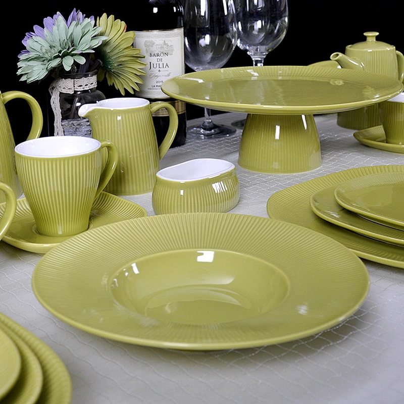 Factory Direct Wholesale Hotel and Restaurant Ceramic Porcelain Serving Plate for Salad, Pasta Plate, Soup Plate for Hotel