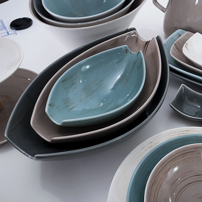 oem europe middle east fancy oval hotel restaurant fruit serving ceramic bowls