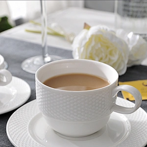 P&T Royal Ware white porcelain bowl set for cereal ceramic stackable cereal bowl with cup