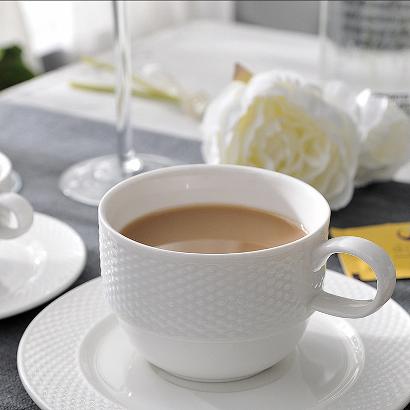 P&T Royal Ware white porcelain bowl set for cereal ceramic stackable cereal bowl with cup
