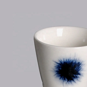 wholesale white blue Japanese  100 ml Mini hotel Wine Ceramic Porcelain Sake Cup without handle