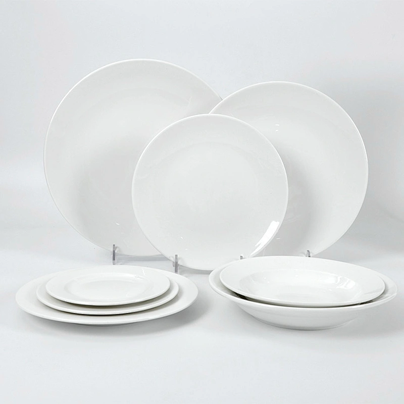 Guangzhou 20years Factory Wholesale White Dishes Plates Ceramic For Hotel