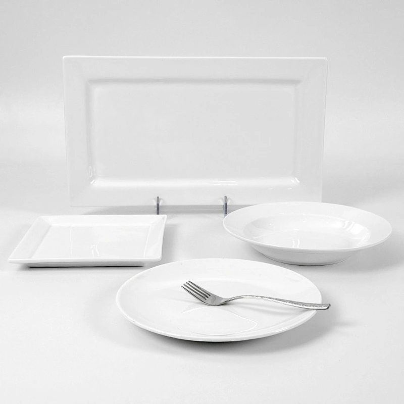Factory Wholesale Price Restaurant Ceramic Rectangle Plates and Dishes Porcelain Sushi Plate for Sale