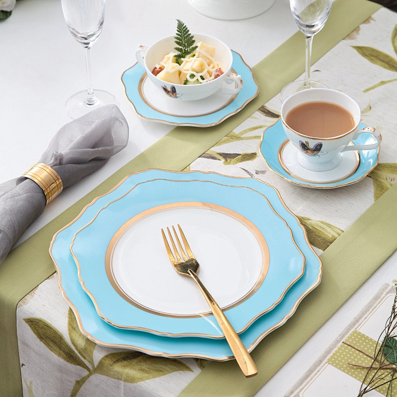 wholesale elegant floral gold trim decorative dessert plate for wedding,dessert plate sets,dessert cake plate