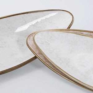 Wholesale Manufacturer Elegant Porcelain Ceramic Tapas Sushi Serving Boat Plate