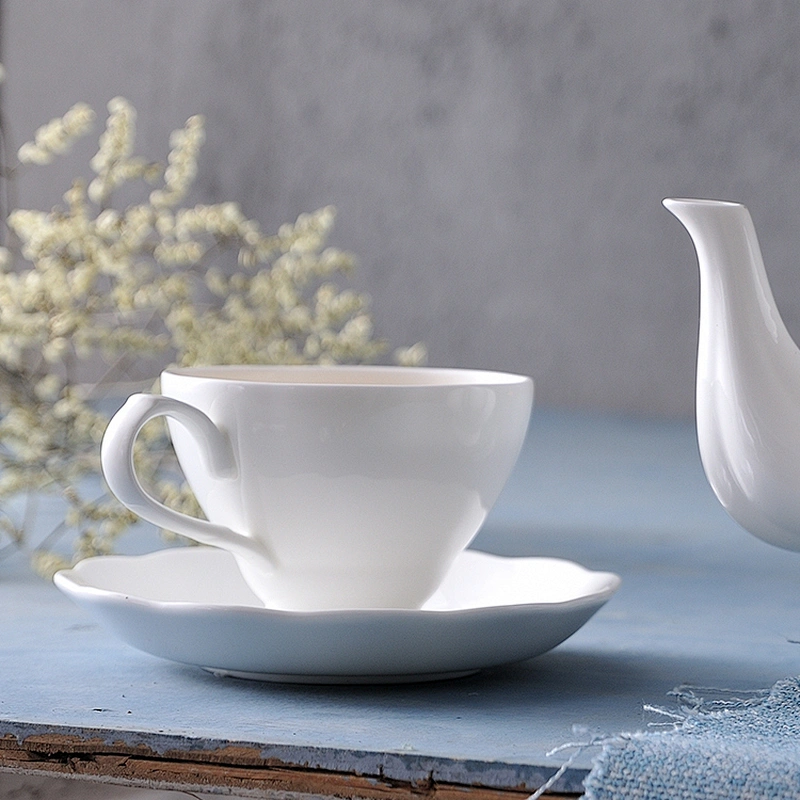 P&T Royal Ware White Bone China Ceramic Tea Cup and Saucer