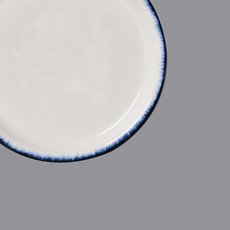 On Glaze White Table Top Tableware 8 Inch Porcelain Dessert Plate