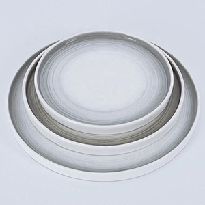 P&T Royal Ware factory bulk nordic round flat dessert steak restaurant ceramic dinner plates