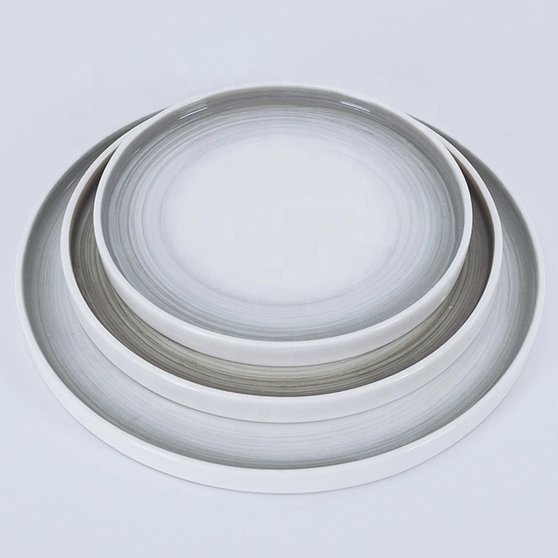 P&T Royal Ware factory bulk nordic round flat dessert steak restaurant ceramic dinner plates