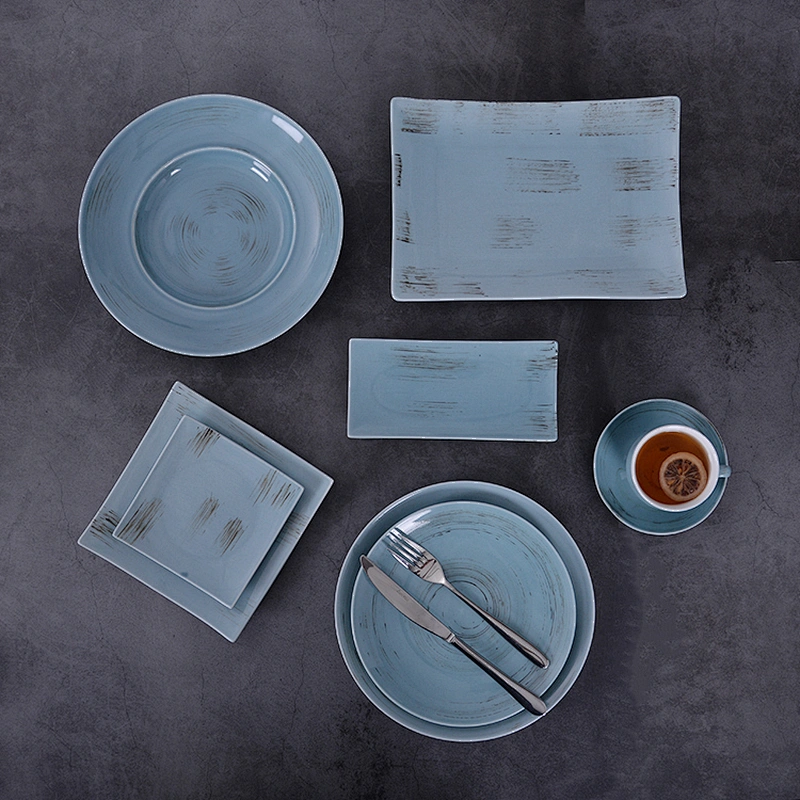 Chaozhou Porcelain Tableware Cup Wholesale Blue Coffee Tea Sets Tableware
