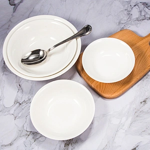 wholesale white hotel restaurant ceramic porcelain serving mixing salad ramen bowl set