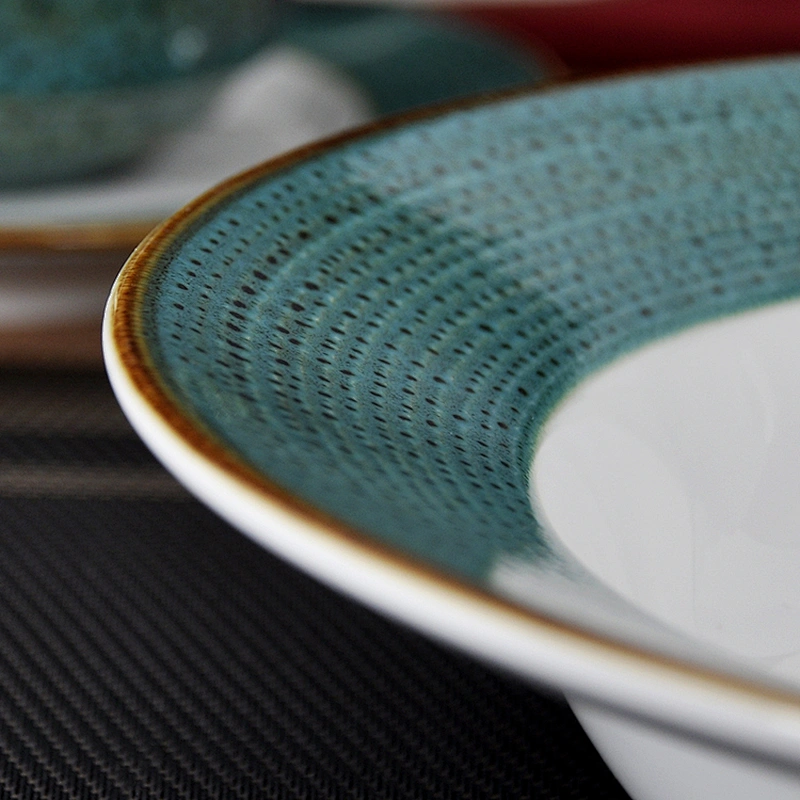 Reactive Rim Tabletop Tableware, China Hotel Reactive Rim Pasta Plate Soup Plate
