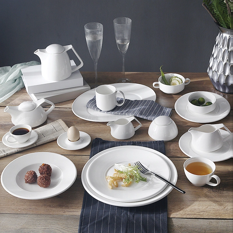 P&T Hotel Tableware Factory White Dinnerware Hotel Soup Plate