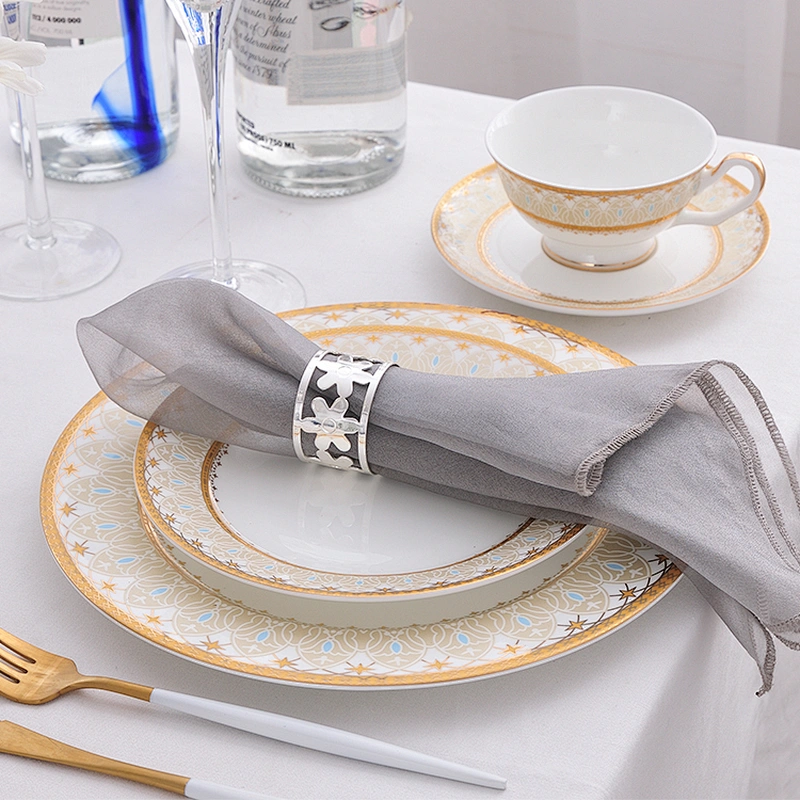 Beautiful decal bone china dinner set good design ceramic dinnerware table set