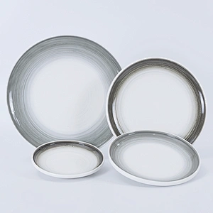 P&T Royal Ware Manufacturer Wholesale Nordic Style Glazed Grey Ceramic Dinner Set from China