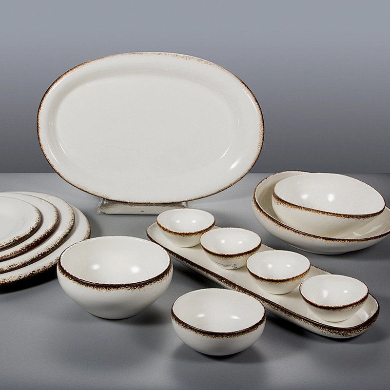 wholesale Catering Hotel Buffet Hall Restaurant white ceramic fish plate
