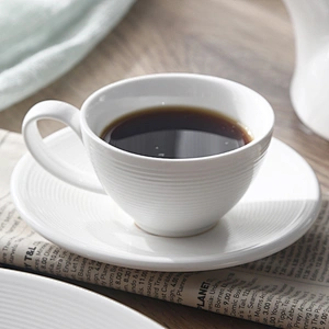 China Hotelware P&T Manufactures Ceramic Coffee Cup With Saucer Restaurant Porcelain tea cup For Catering