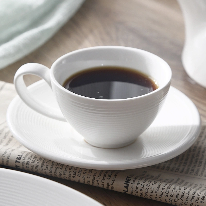 China Hotelware P&T Manufactures Ceramic Coffee Cup With Saucer Restaurant Porcelain tea cup For Catering