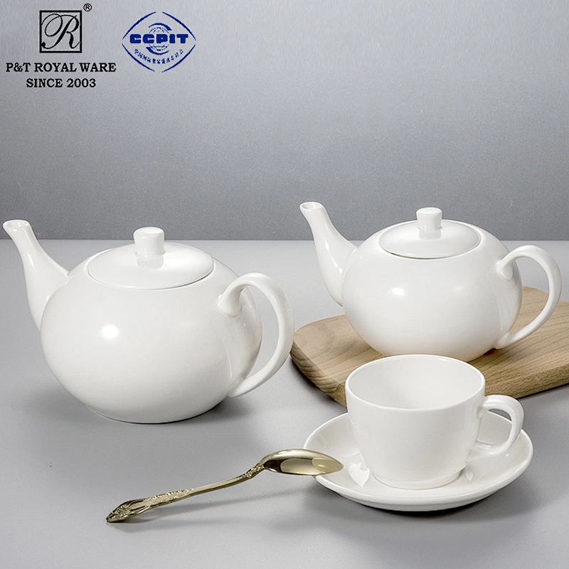 P&T royal ware star hotel restaurant airlines tea and porcelain coffee pot set cafe tea pot ceramic coffee pot for cafe use