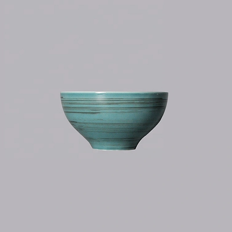 small japanese Nordic blue round porcelain restaurant salad curry ceramic soup bowls