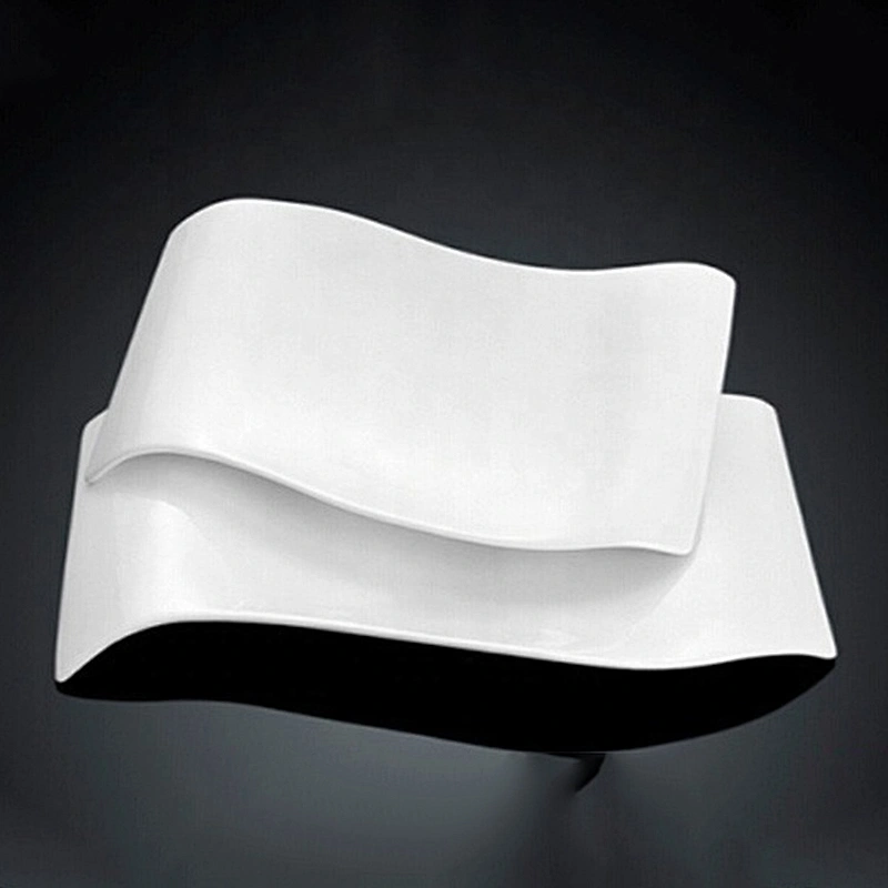 P&T Royal Ware, Unique design plates, Porcelain wave shape dinner plates catering banquet use