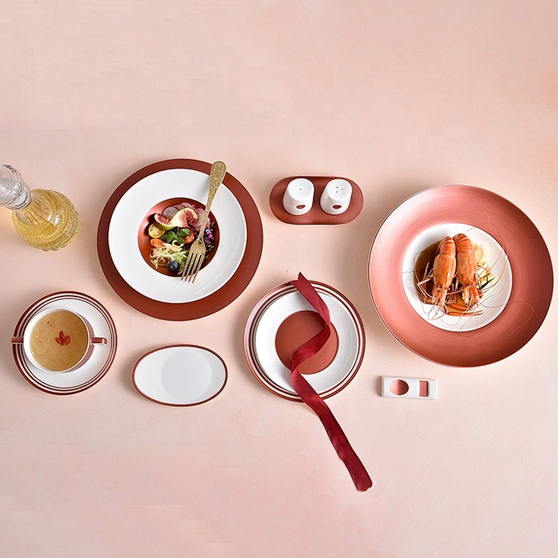 manufacturer matte red horeca hotel restaurant crockery cereal bowl buffet banquet ceramic soup bowl